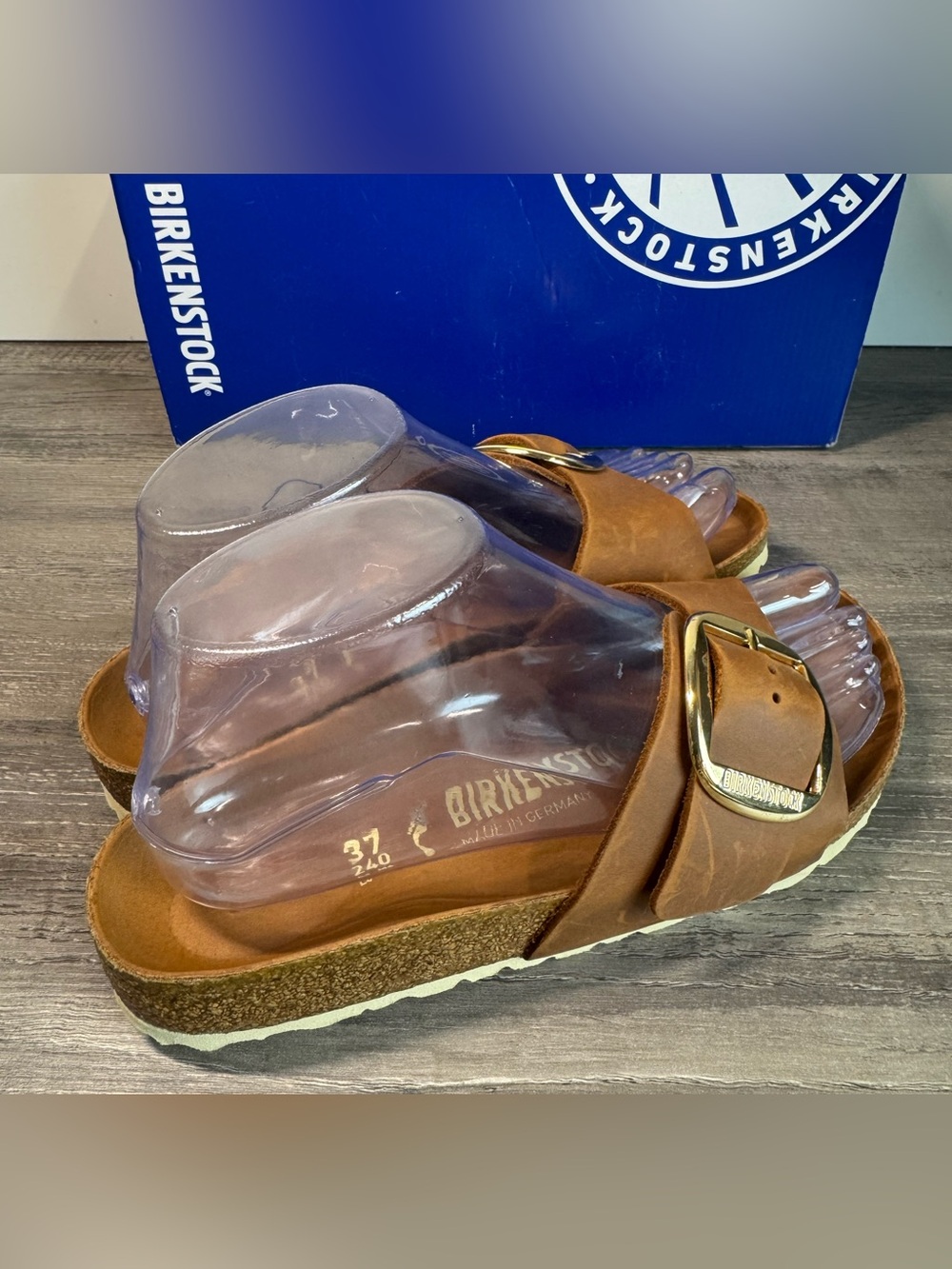 Birkenstock Madrid Big Buckle Antique Cognac Oiled Leather 37/US6.5-7 $155 - Picture 9 of 11
